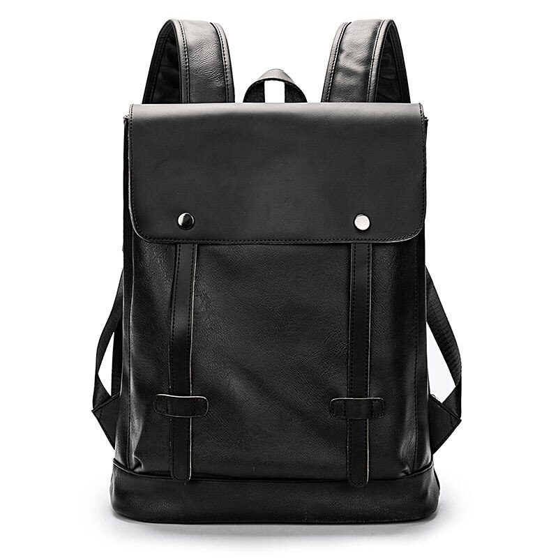 Mochila De Cuero Pu impermeable para hombre, bolso de viaje, escolar, marrón, para Notebook, universidad, Vintage