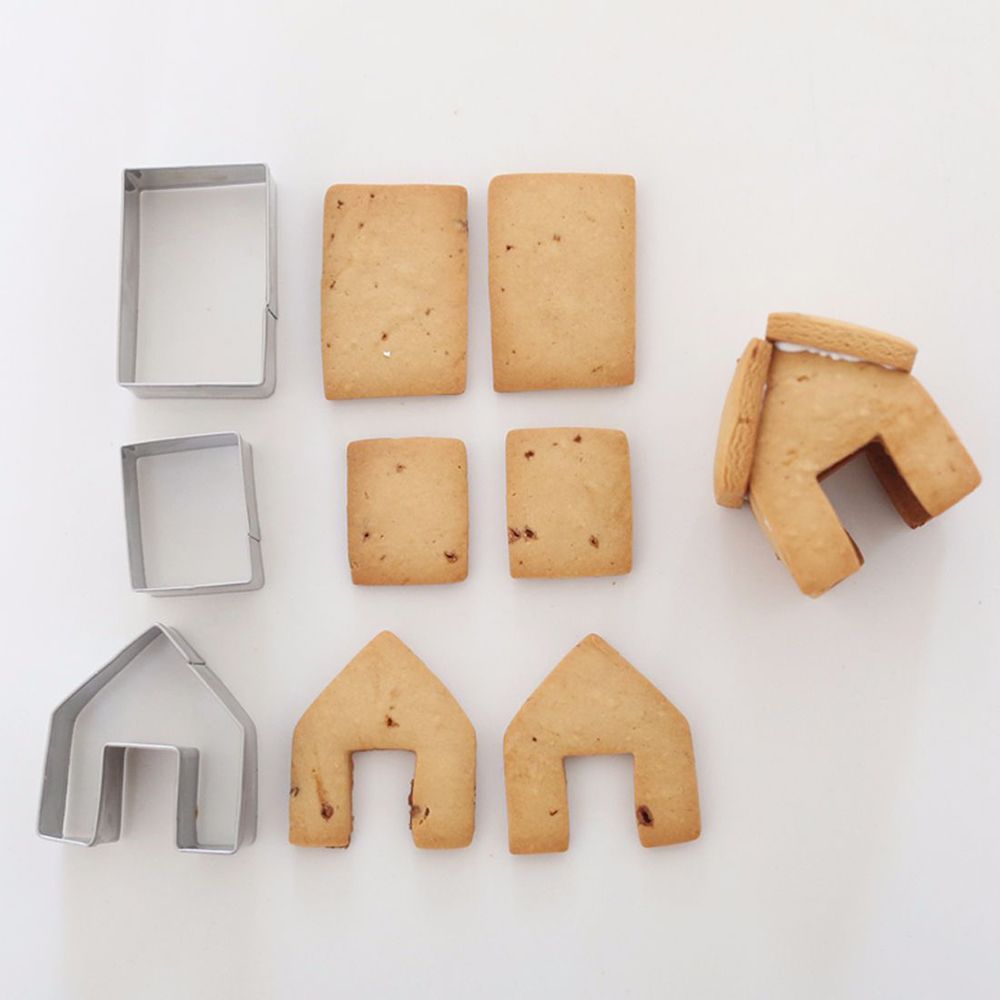 3Pcs Christmas Gingerbread House Cookie Cutter Kits Stainless Steel Biscuit Mold Good Romantic Christmas