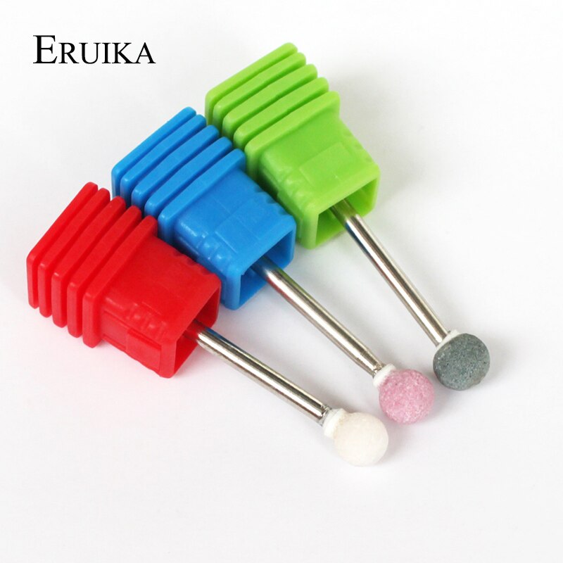 ERUIKA-Bola de piedra de cerámica, broca afilada para uñas, aparato eléctrico Korund matiual para accesorios de manicura, herramientas para uñas, 1 ud.