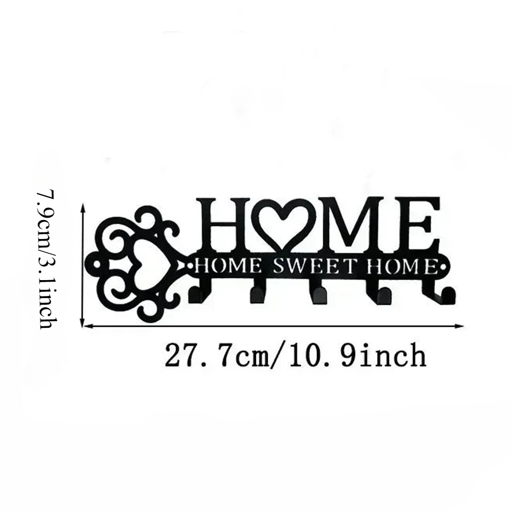 Stijlvolle 1-delige aan de muur gemonteerde Sweet Home-sleutelhouder: houd uw sleutels georganiseerd met deze creatieve voordeursleutelmuurhaak: YELLOW