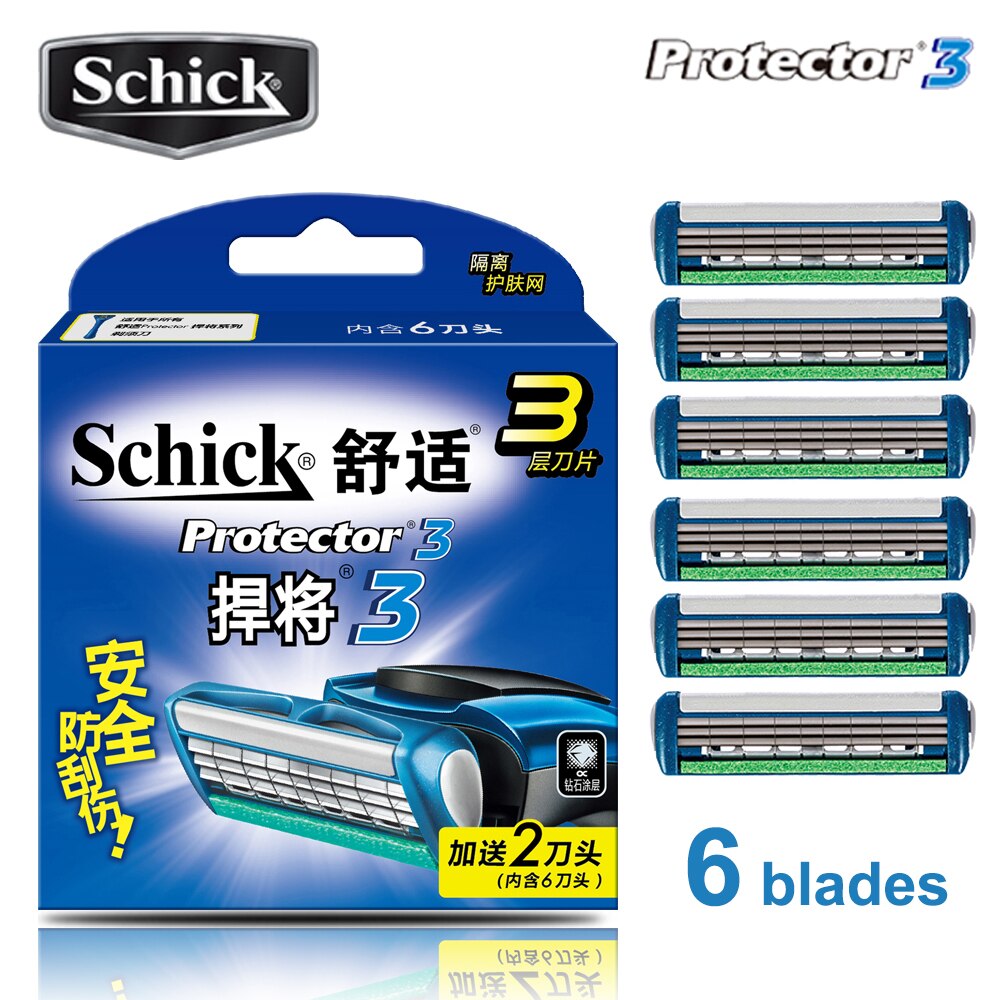 1 razor + 7 blades Original Genuine Schick Protector 3d diamond razor Set for man male razor blade in stock