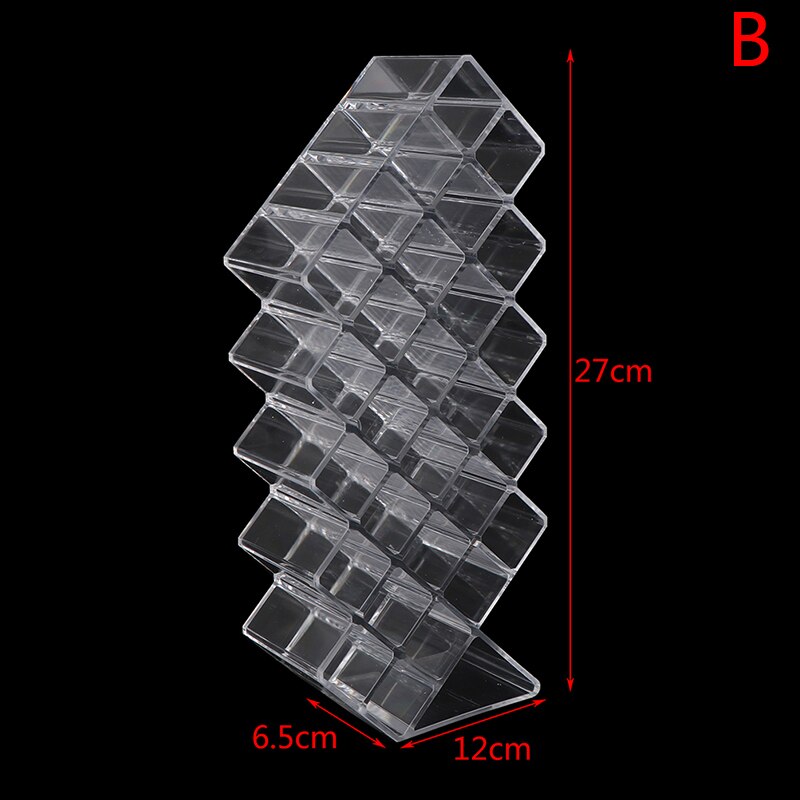Lattices Acrylic Lipstick Organizer Standing Makeup Storage Rack Table Lip Gloss Holder Transparent Cosmetics Container: B