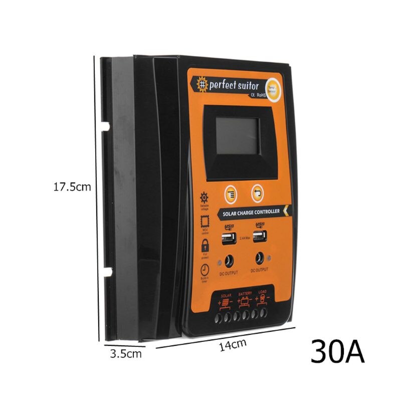 Laadregelaar 12V 24V 30A 50A 70A Mppt Solar Laadregelaar Zonnepaneel Battery Regulator Dual Usb Lcd display