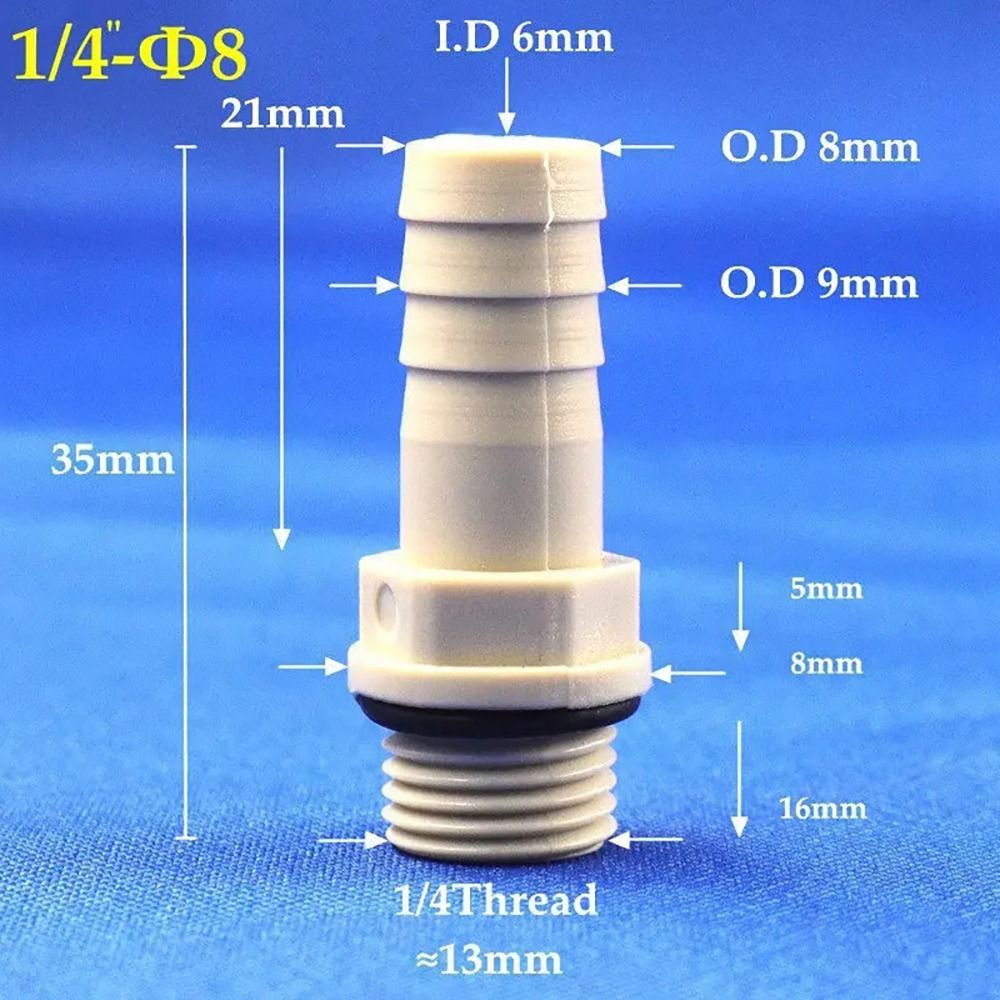 Plastikowe złącze węża 6/8/10/12mm ogon kolczasty 1/4 "1/8" BSP gwint zewnętrzny POM złącze pagody złącze adapter złącza rurowe: Pomarańczowy