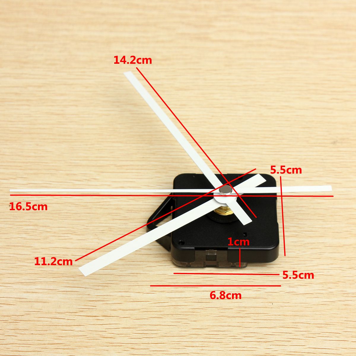 Quartz Clock Movement Mechanism Long Spindle White Hands Repair DIY Kit Silent 55 x 55 x 16 mm