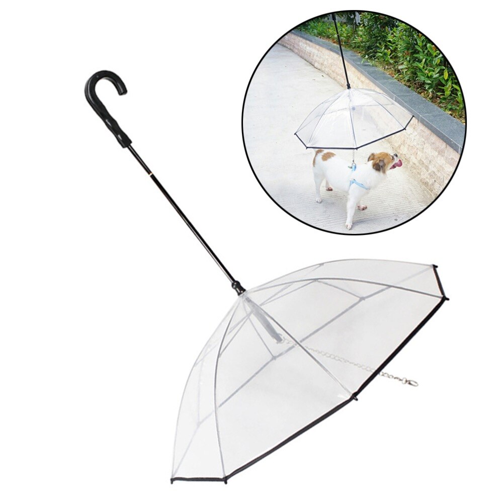 Parapluie pour chien de compagnie avec laisse | Transparent, pliable, pour chiot, pour petits chiens, chiots, Protection contre la pluie