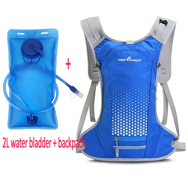 Hydration Backpack Bag Portable 2L Water Bladder Bag Tail Running Cycling Hiking Camping Jogging: Blue color