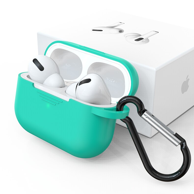 Silica Gel Case For Airports Pro Candy Color Bluetooth Wireless Earphone Cover For Airports Pro Cover Headphone Charging Coque: Green