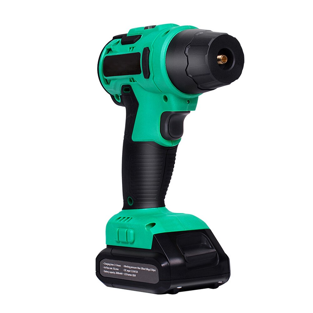 Digital Led Smart Car Air Compressor Pump Portable Handheld Car Tire Inflator Electric Air Pump 150 Repair Tool Accessories: Green