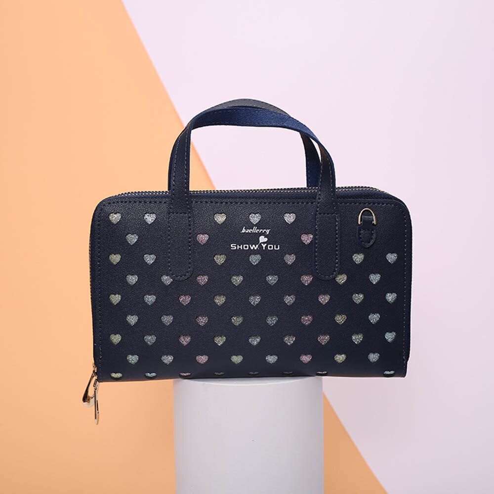 Baellerry kvinnor lång handväska clutch plånböcker special desigh vacker kvinnlig plånbok korthållare stor kapacitet: Blå 2