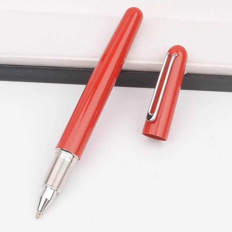 Stylo à bille de luxe MB M rouge en résine précieuse, Gel d'encre noire, recharge sans capuchon, meilleurs stylos à plume avec fermeture à capuchon magnétique