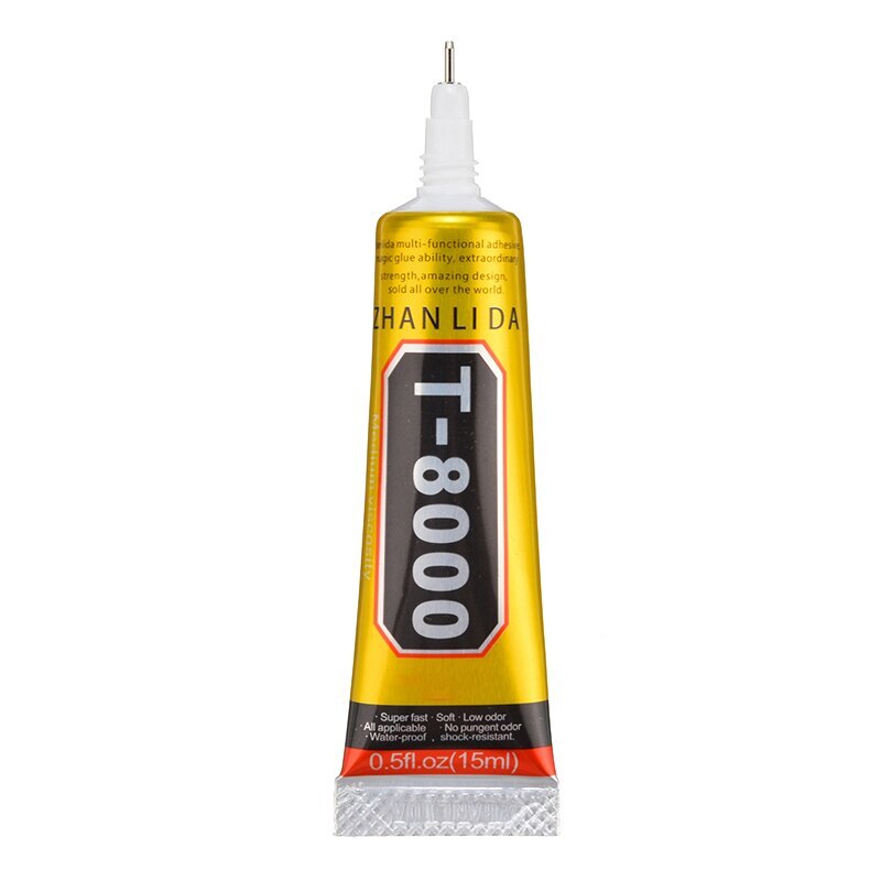 Adhesivo Industrial multiusos T8000, 15ml, superadhesivo para reparación de pantalla táctil de teléfono móvil, fijación de marco, pegamento de vidrio de pantalla