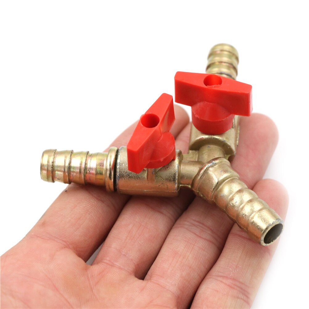 Brass 1pc 3-Way Shut Off Ball Valve Stainless Steel Valve Clamp Fitting Hose Barb Fuel Gas For Garden Irrigation