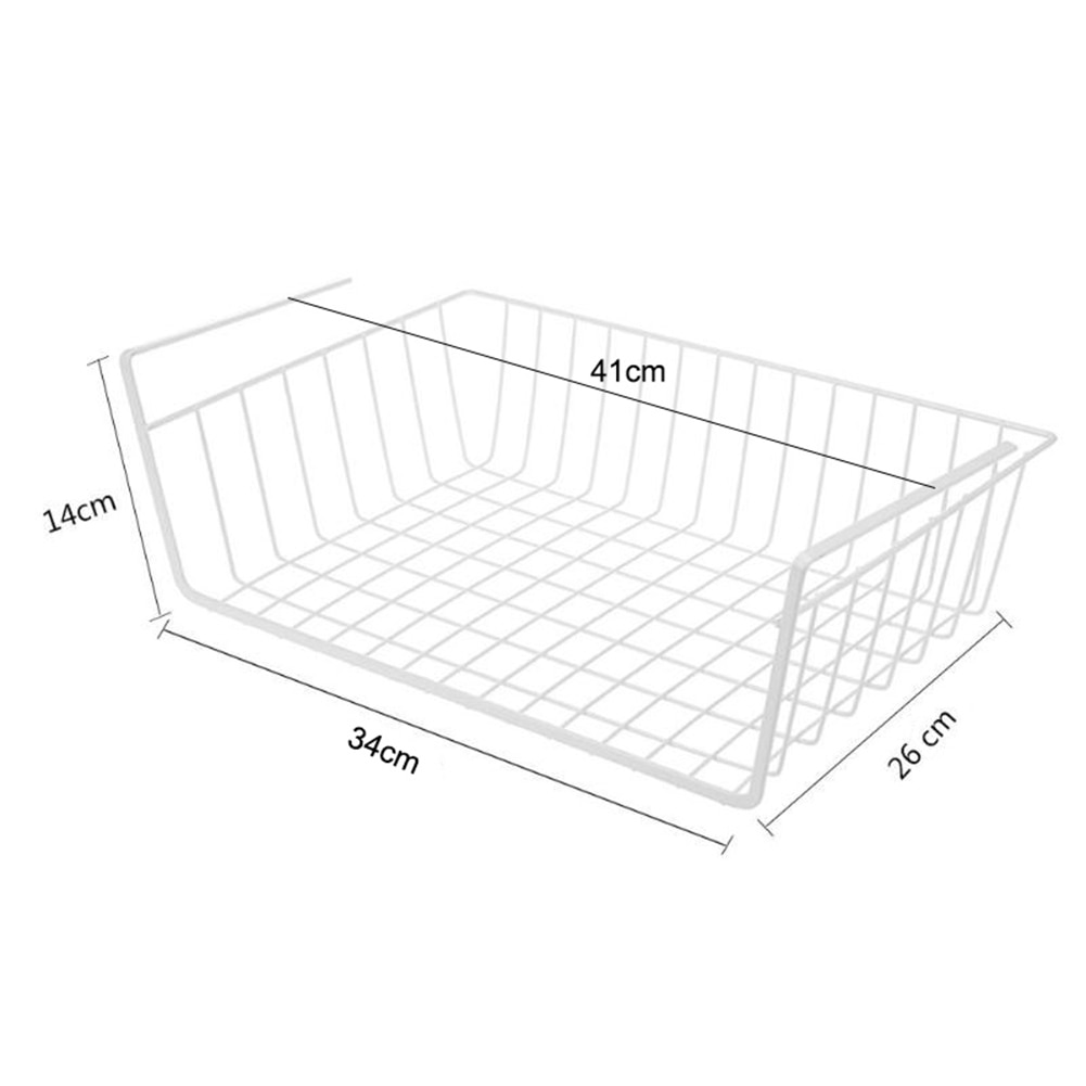 Space Saving Metal Basket Storage Rack Under Cupboard Wardrobe Desk Multi Function Storage Basket Shelf Clothing Hanging Hol