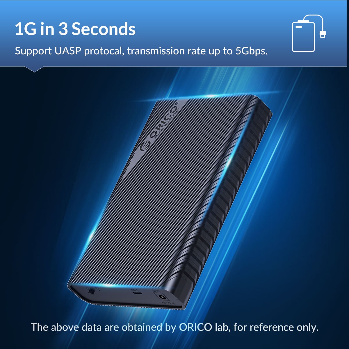ORICO 3.5 inch External Hard Drive Enclosure USB 3.0 to SATA 3.0 Hard Drive Case for 2.5/3.5 HDD Box with 12V2A Power Adapter