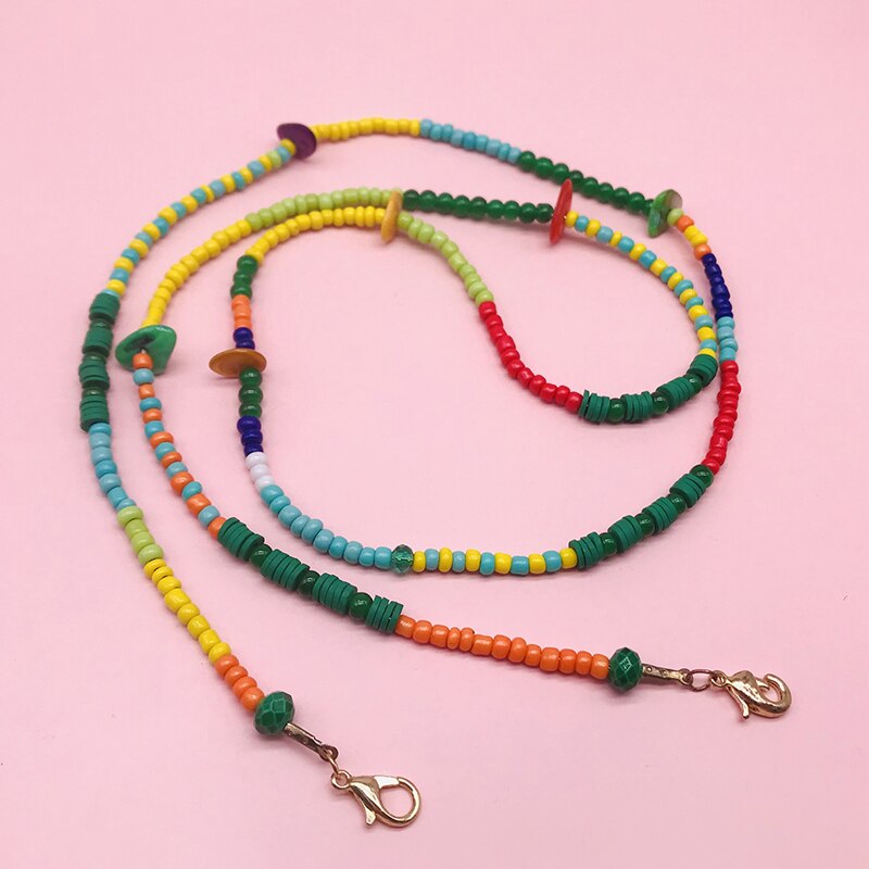 Cadena de perlas simulada para mascarilla de mujer, cadena de cuentas con cadenas para gafas de sol