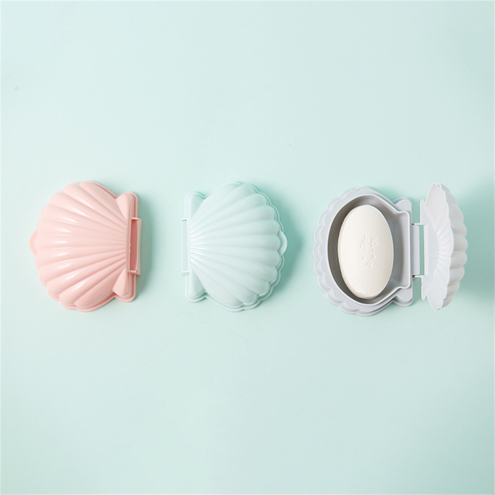 Boîte à savon Vintage en forme de coquille, avec couvercle de vidange, antidérapante, accessoires de salle de bains, porte-savon, boîte à savon pour la maison