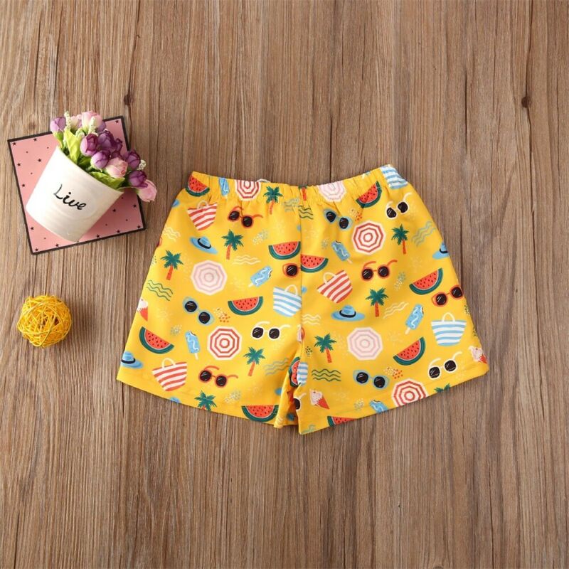 Spädbarn småbarn bebis pojke barn shorts med tropiskt tryck badbyxor sommar strandshorts byxor trosor 0-4 år