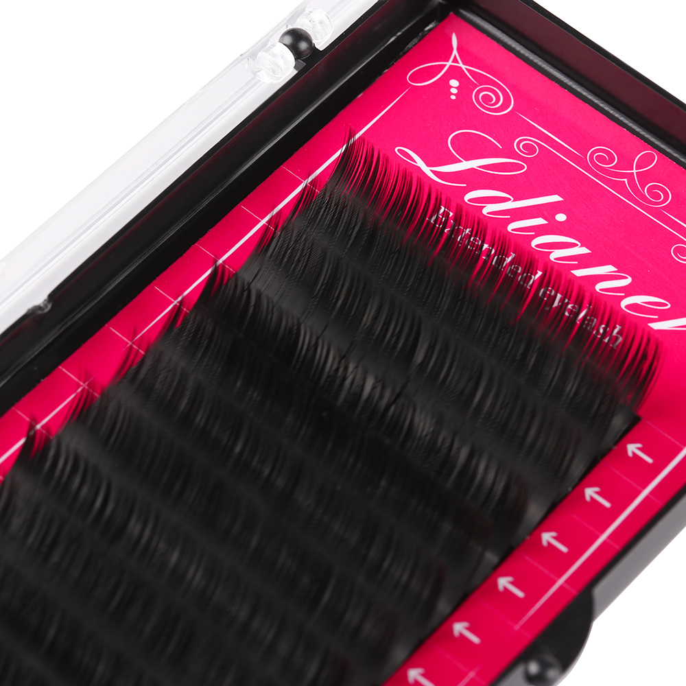 12 bakker imiteret mink individuel øjenvippeforlængelse volumen vipper b/c/d curl 0.10 mm tykkelse 8-14mm naturlige lange vipper håndlavede