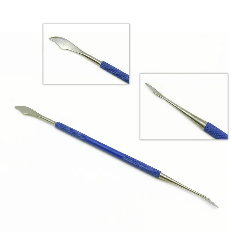 Espátula para mezclar cera Dental, cuchillo, instrumentos de resina de relleno compuesto, herramientas de maquillaje, materiales de dentista, extremos dobles, 1 ud.: Rojo