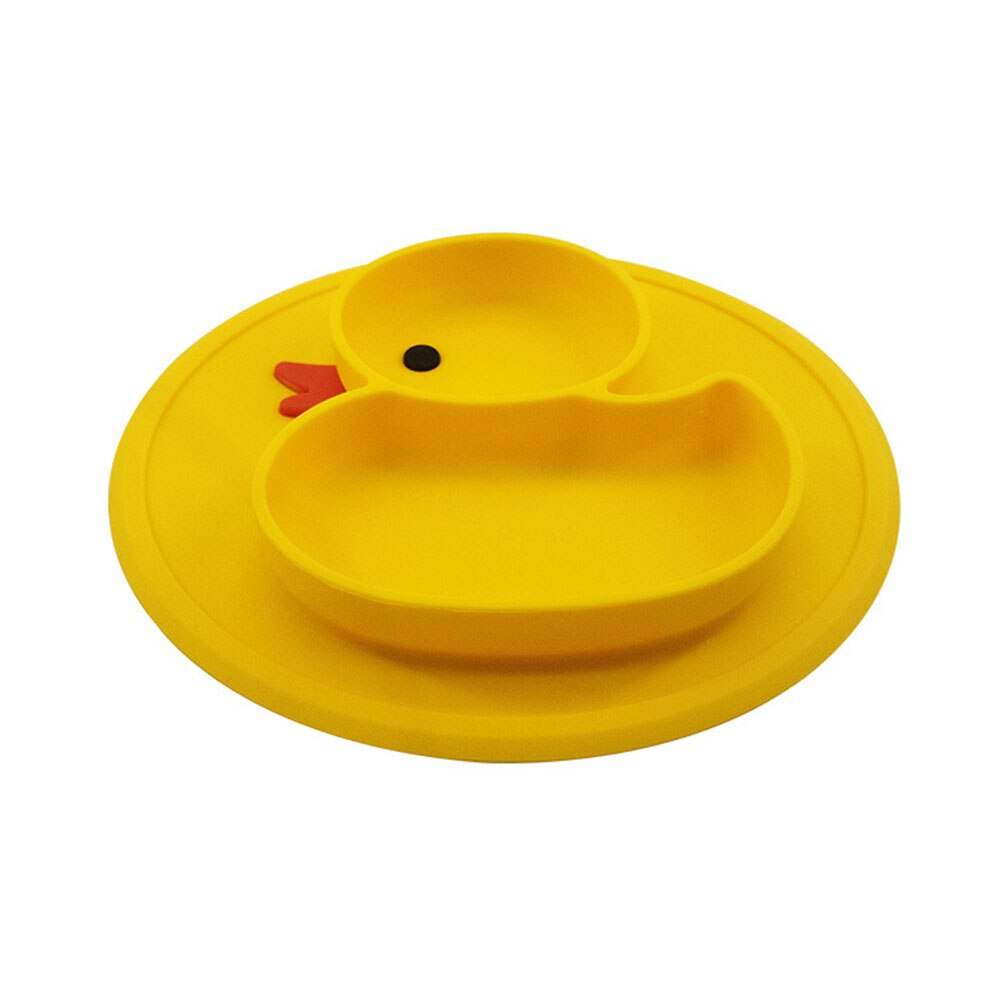 Plato de pato antideslizante duradero para bebé, fácil de limpiar Mantel Individual, tazón de alimentación, plato de silicona, comida, frutas, viaje en casa, fuerte succión