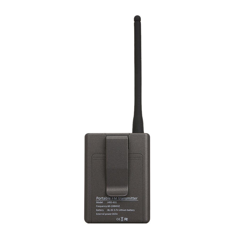 HanRongDa HRD-831 Portable Stereo Digital FM Transmitter Broadcast intelligent with Mic Audio TF Card Slot Microphone Input