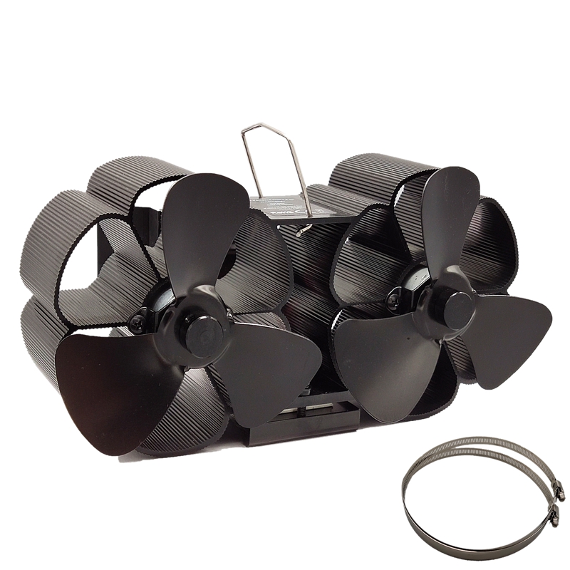 Mini tamaño 8 aspas estufa ventilador silencioso alimentado por calor madera Log Burner ventilador chimenea para Ultra pequeño espacio
