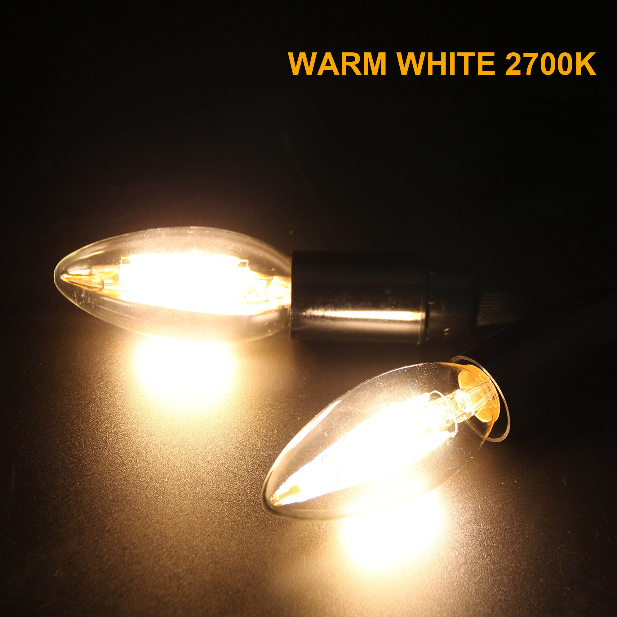 C35 4W E12 E14 candélabre ampoules LED 40 watts équivalent Dimmable 2700K blanc lustre ventilateur de plafond bougie ampoule