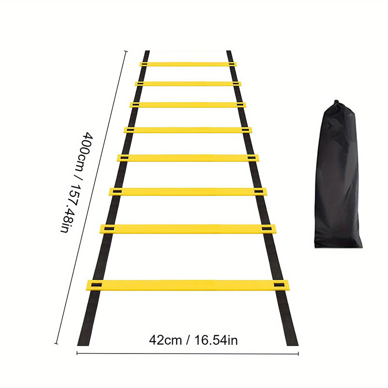 Escaleras de agilidad, correas de nailon para entrenamiento de velocidad y flexibilidad deportiva, equipo de escalera energética para entrenamiento de fútbol y agilidad: Rojo