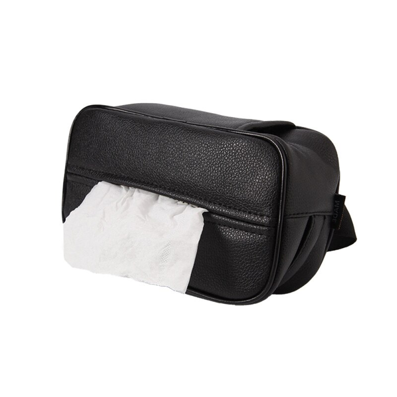 PU Leather Car Tissue Box Pumping Paper Case Tissue Holder Auto Sun Visor Paper Organizer Napkin Container for Universal Car