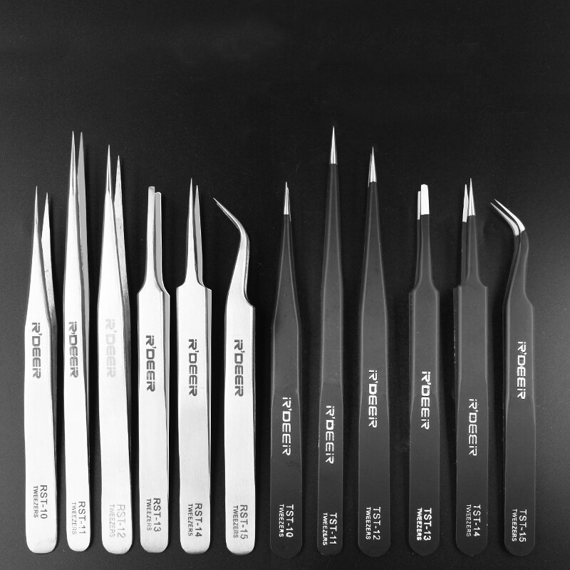 6 Stks/partij Roestvrijstalen Pincet Verlengen Super Sharp Super Hardheid Computer Mobiele Telefoon Reparatie Pincet Handgereedschap