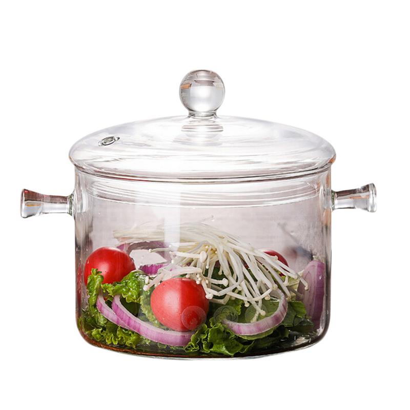 1500 ml Hoge Borosilicaatglas Fornuis Elektrische Keramische Kookplaat Verwarming Glazen Kom Met Deksel Glazen Instant Noodle Kom: Default Title