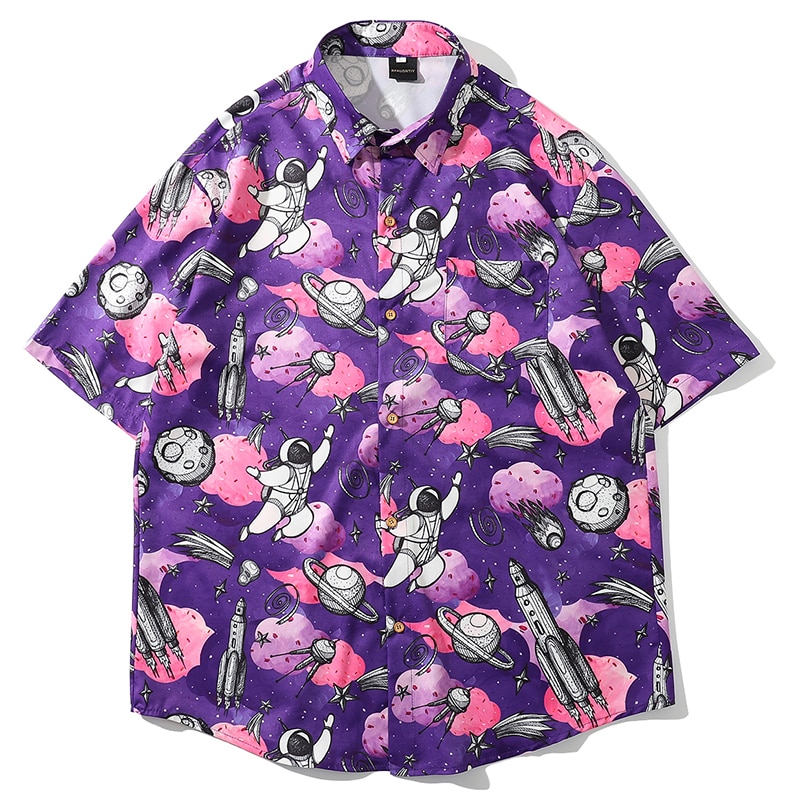 Heren Heren Hawaiian Camicias Casual Shirts Gedrukt Korte Mouwen Blouses Tops Mannelijke Strand Shirts streetwear