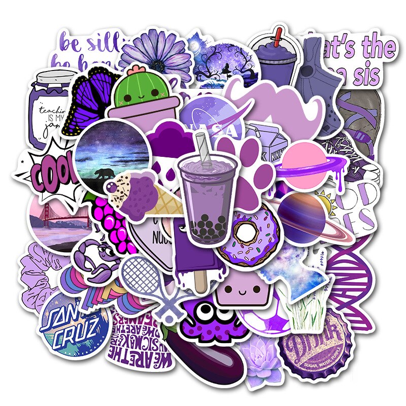 50pcs Vsco Girls Stickers Waterproof Skateboard Scrapbook Laptop Suitcase Decoration Sticker Graffiti Stickers for Kids Children: AZ049