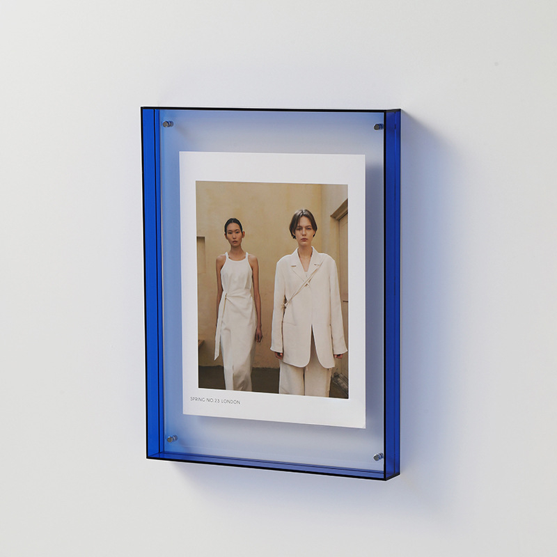 Cadre Photo Transparent en acrylique Double face, bricolage, affiche, peinture, Hall, chambre à coucher, décoration murale, cadre Photo de Table de Style Ins: 8 pouces / WHITE