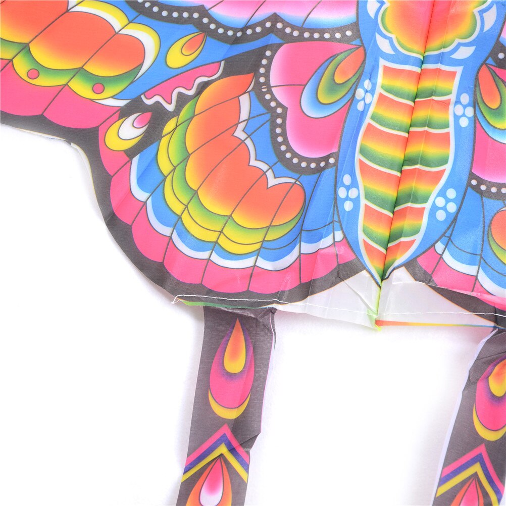 90*50cm nylon regenboog vlinder vlieger voor kinderen opvouwbare vlieger stunt kite surf met 50m controlebalken en lijn willekeurige kleur