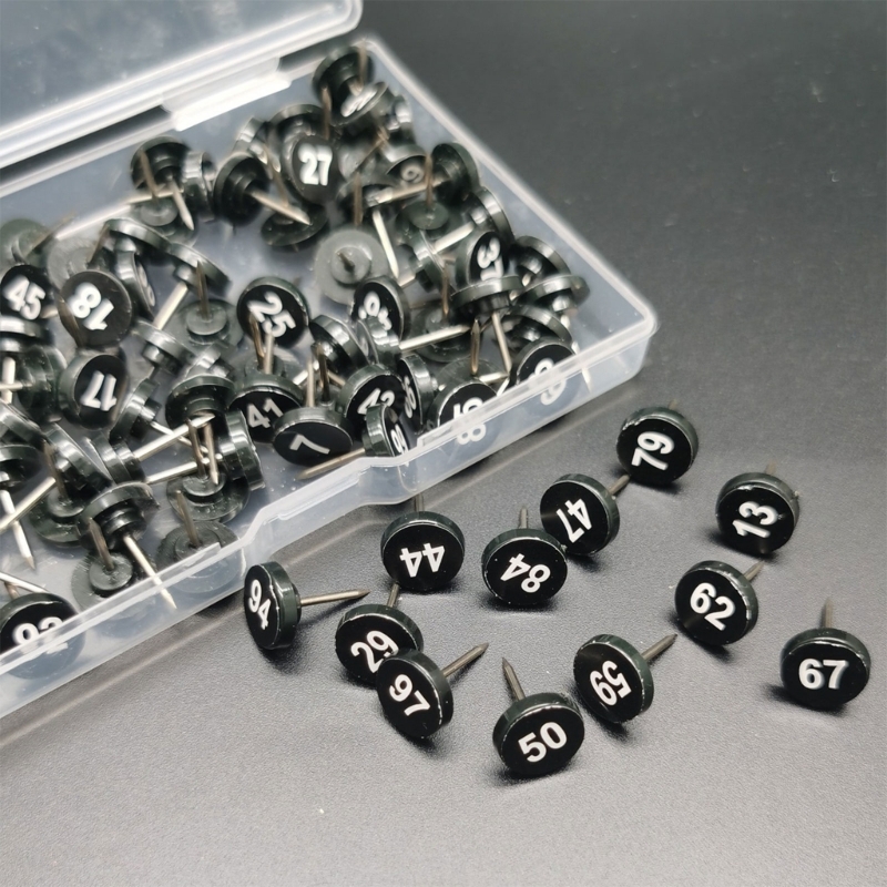 100Pcs Numbered Thumbtacks Numbered Pushpins Map Pins for Bulletin Boards