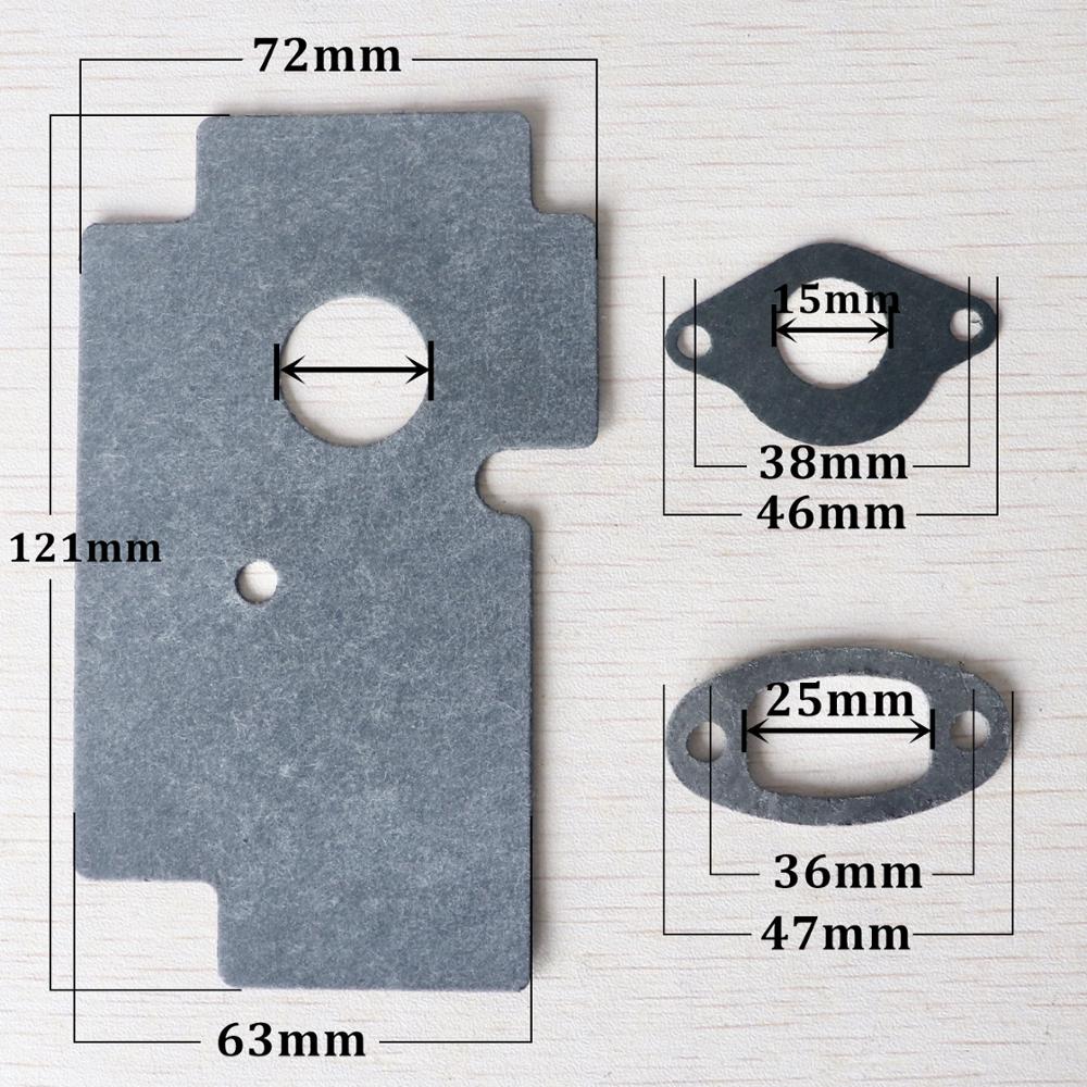 2 sets Paper gasket kit fit Chinese 2500 25cc Chain Saw Zenoah Komatsu 2500 Spares Parts Small Chainsaw