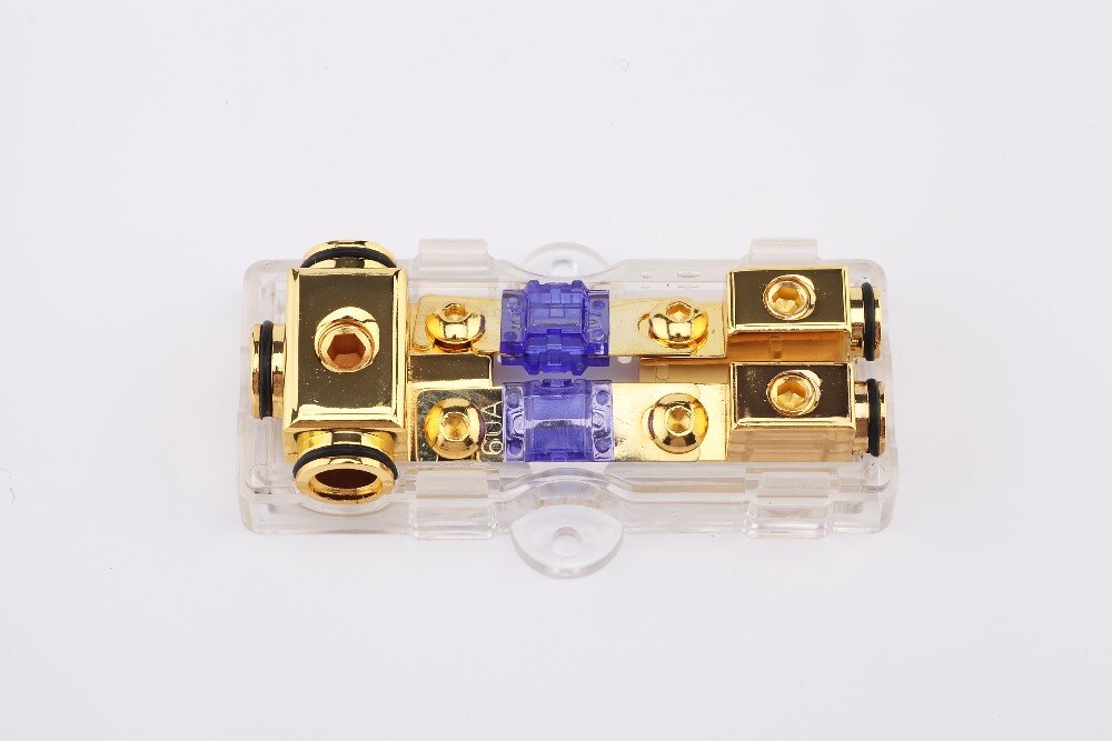 Two Way Auto Car Fuse Box Holder with Cover Vehicle Fuse Block 3 Inlets 2 Outlets