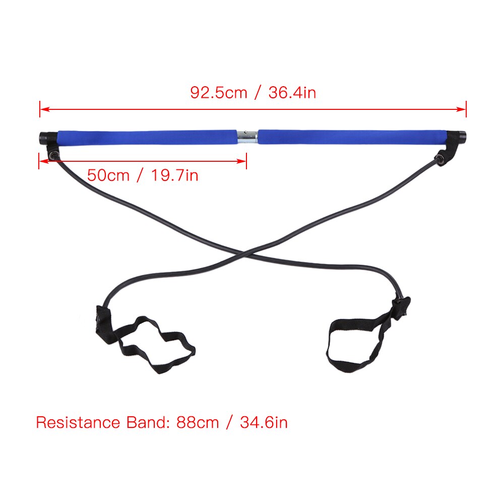 Portable Pilates Bar Kit Resistance Band Muscle Toning Bar Home Gym Pilates Body Workout fitness equipment