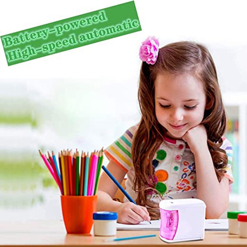Electric Pencil Sharpener Can Stop Children's Electric Pencil Sharpener Suitable for Student Classroom Without Battery