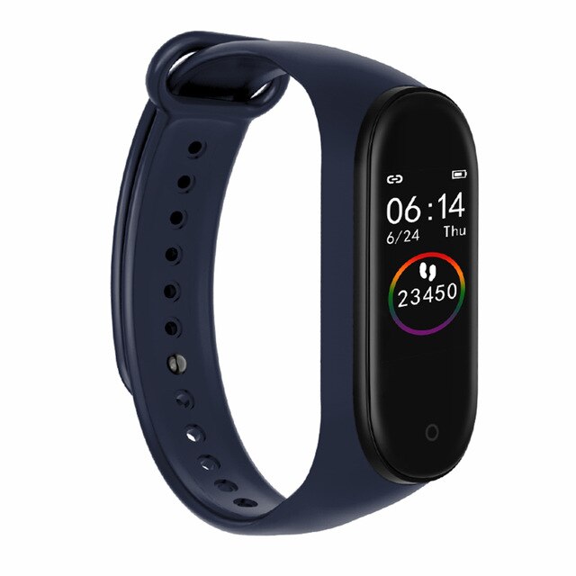 M4 Band Fitness Tracker Smart Polsband Leven Waterdicht Hartslag Bloeddruk Sport Horloge Stappenteller Slimme Band: Blue