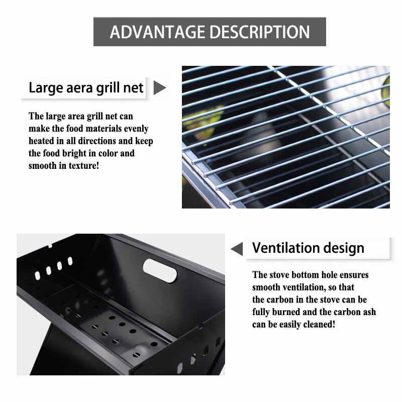 Haide®Barbacoa plegable en forma de X, jardín, acampada, estufa para hacer Parrilla, calentador o Churrasqueira, parrilla comercial, Kebab