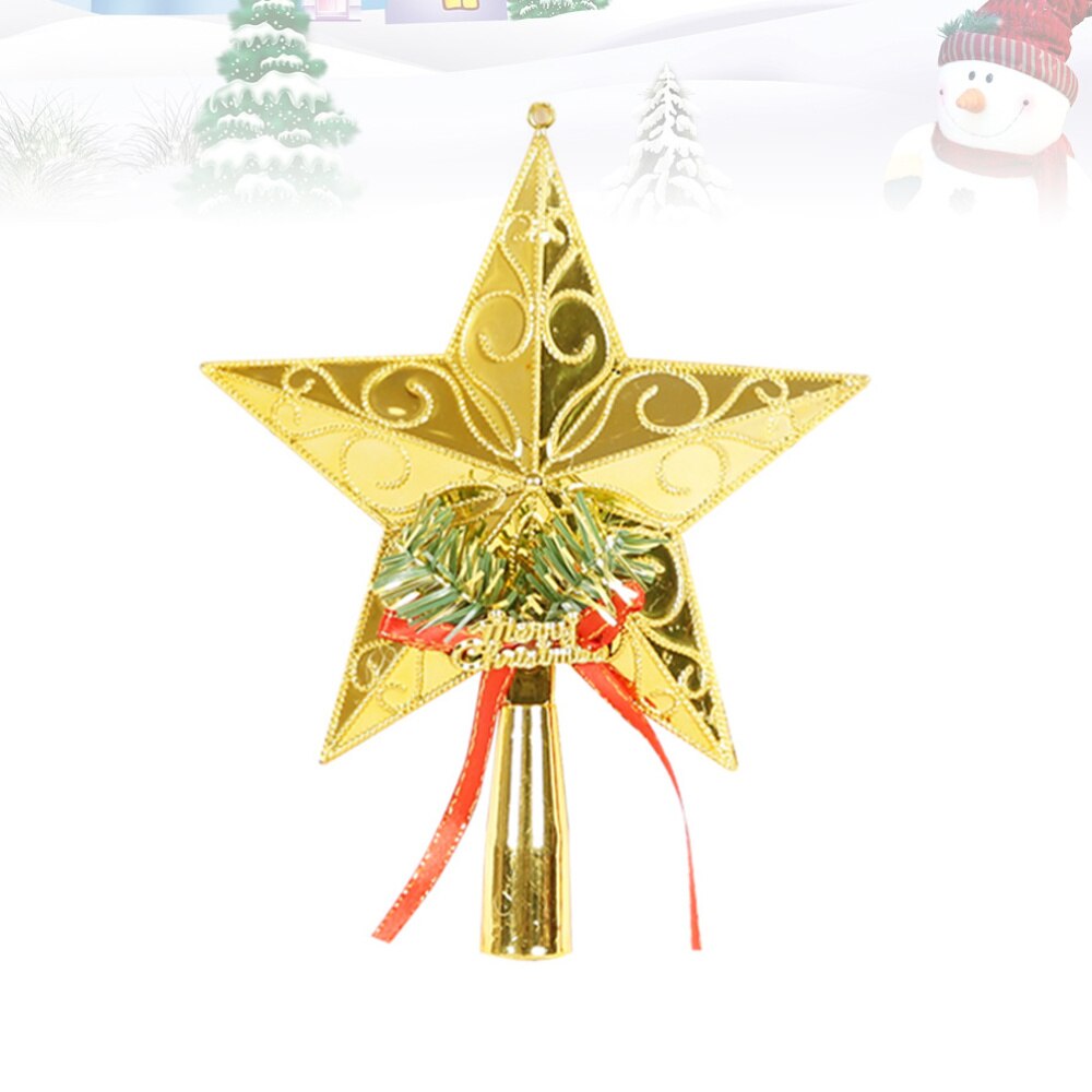 2 Stuks Gouden Kerstboom Topper Star Pentagram Treetop Decor Kerstboom Ornament Feestartikelen