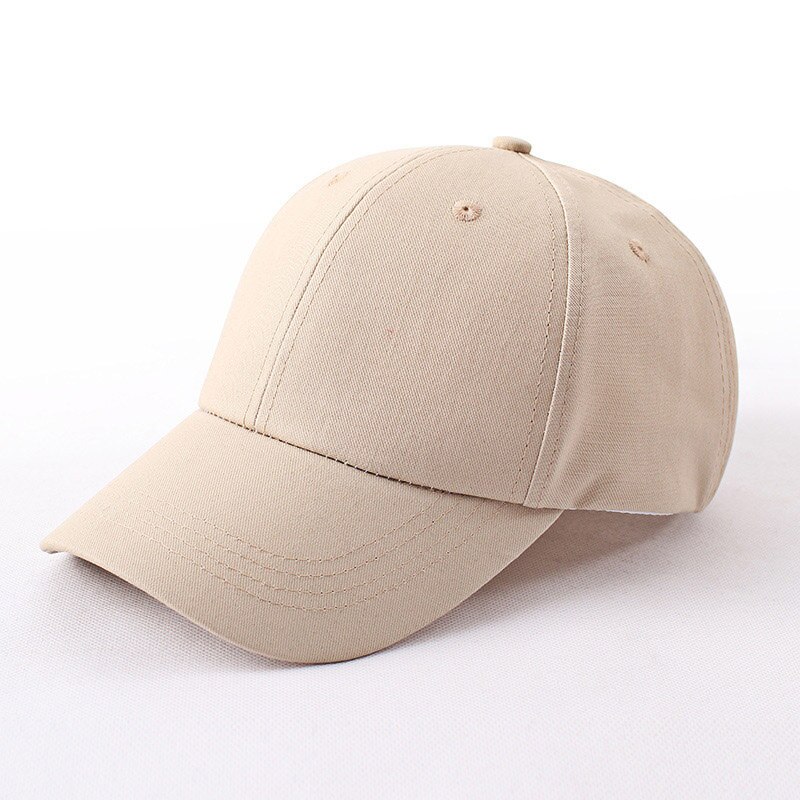 Women Hat Baseball Cap Men Solid Color Hats Casual Unisex Print Embroidery Cotton Snapback Tennis Caps: Beige