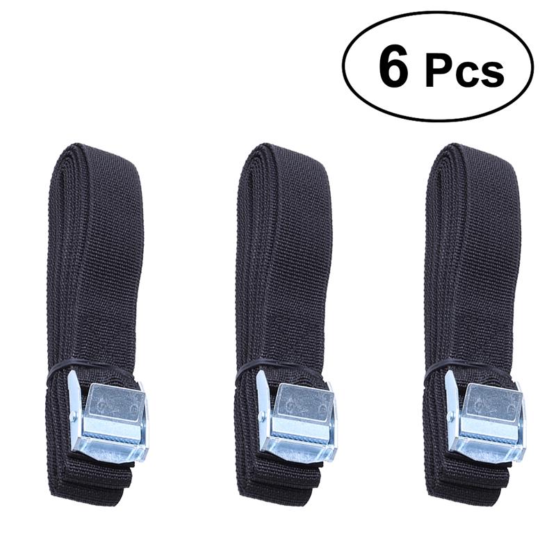6Pcs Lashing Straps with Buckle Nylon Quick Release Lashing Straps for Cargo Tie Down Car Roof Rack Luggage Kayak Carrier Moving: 6pcs Black