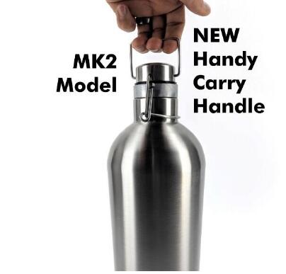 home brew 2L beer bottle ULTIMATE Vacuum Double Wall Insulated Beer Growler, 304 SS: 04282-new