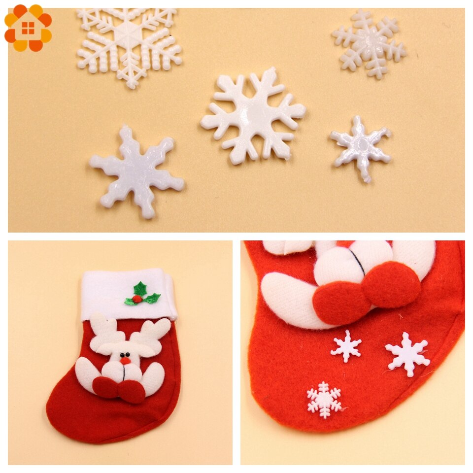 1 Pack Wit Plastic Nep Sneeuwvlok Voor Home Christmas Party Diy Scene Nieuwjaar Xmas Tree Hangers Ornamenten Raamdecoratie