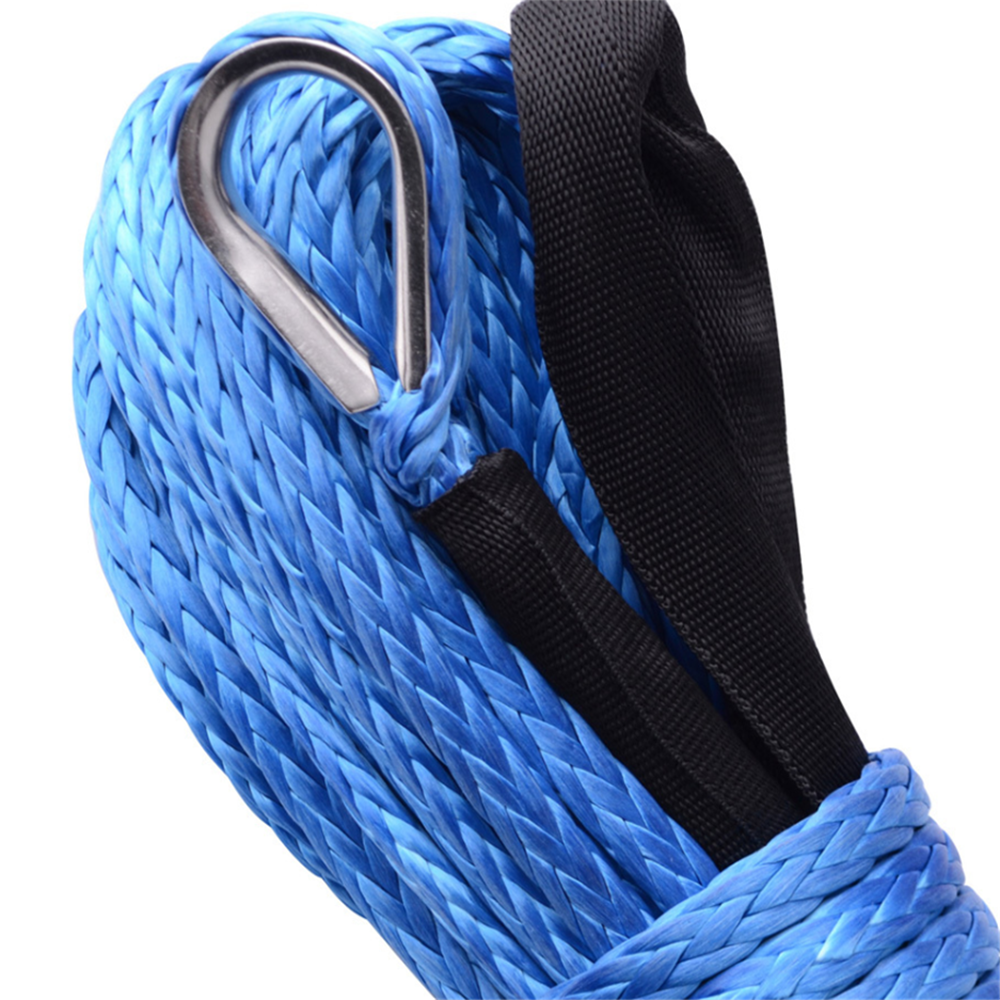 6mm * 15m wyciągarka ATV UTV z osłoną czarny przewód syntetyczny 5700Lbs sznurek holowniczy robić ATV UTV terenowy pasek holowniczy wyścigi