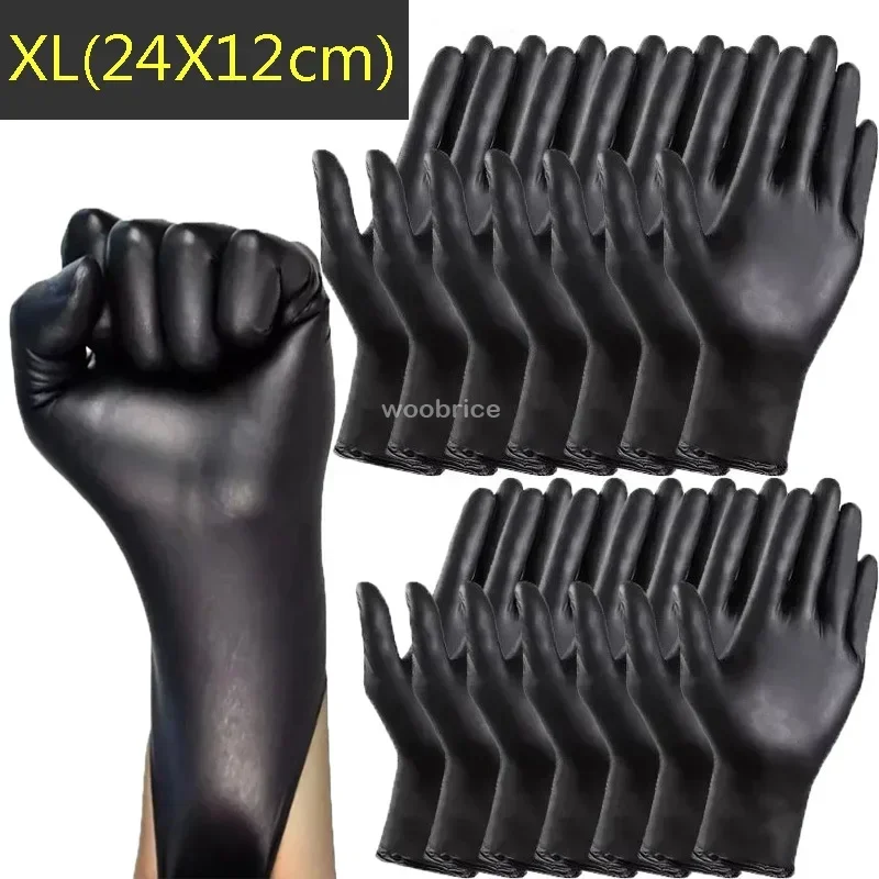Guantes negros de lavado Xl, vajilla desechable sin látex, guantes de PVC para el hogar, industria del coche, jardinería, cuidado de mascotas, herramientas de cocina: Verde / 100 unids